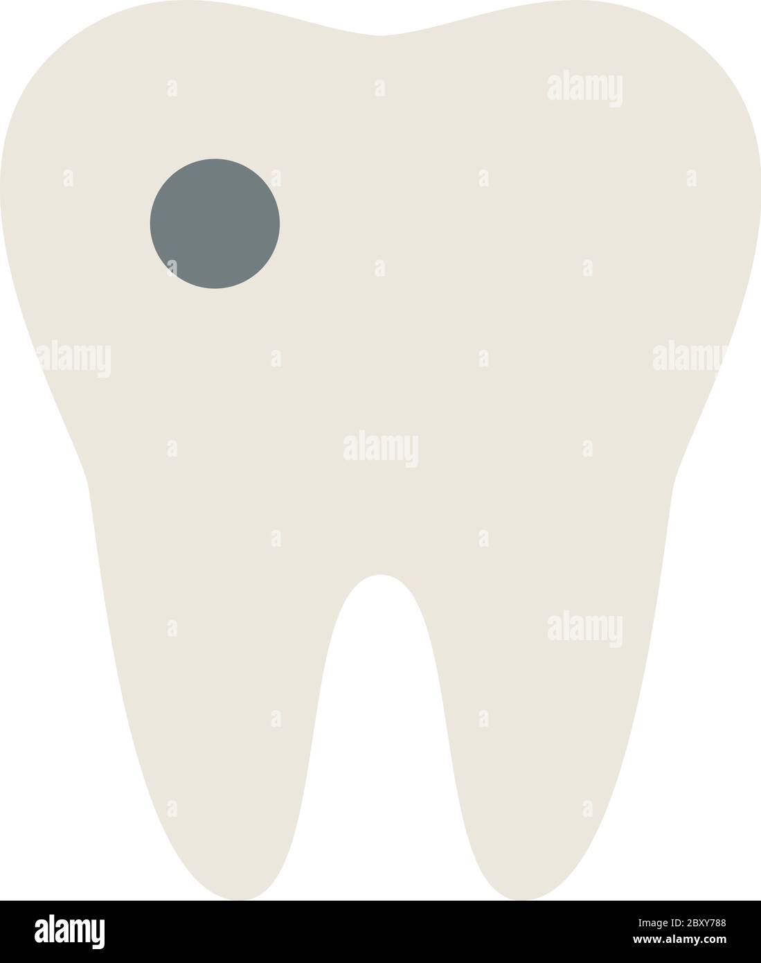 Molar tooth with caries vector icon flat isolated Stock Vector