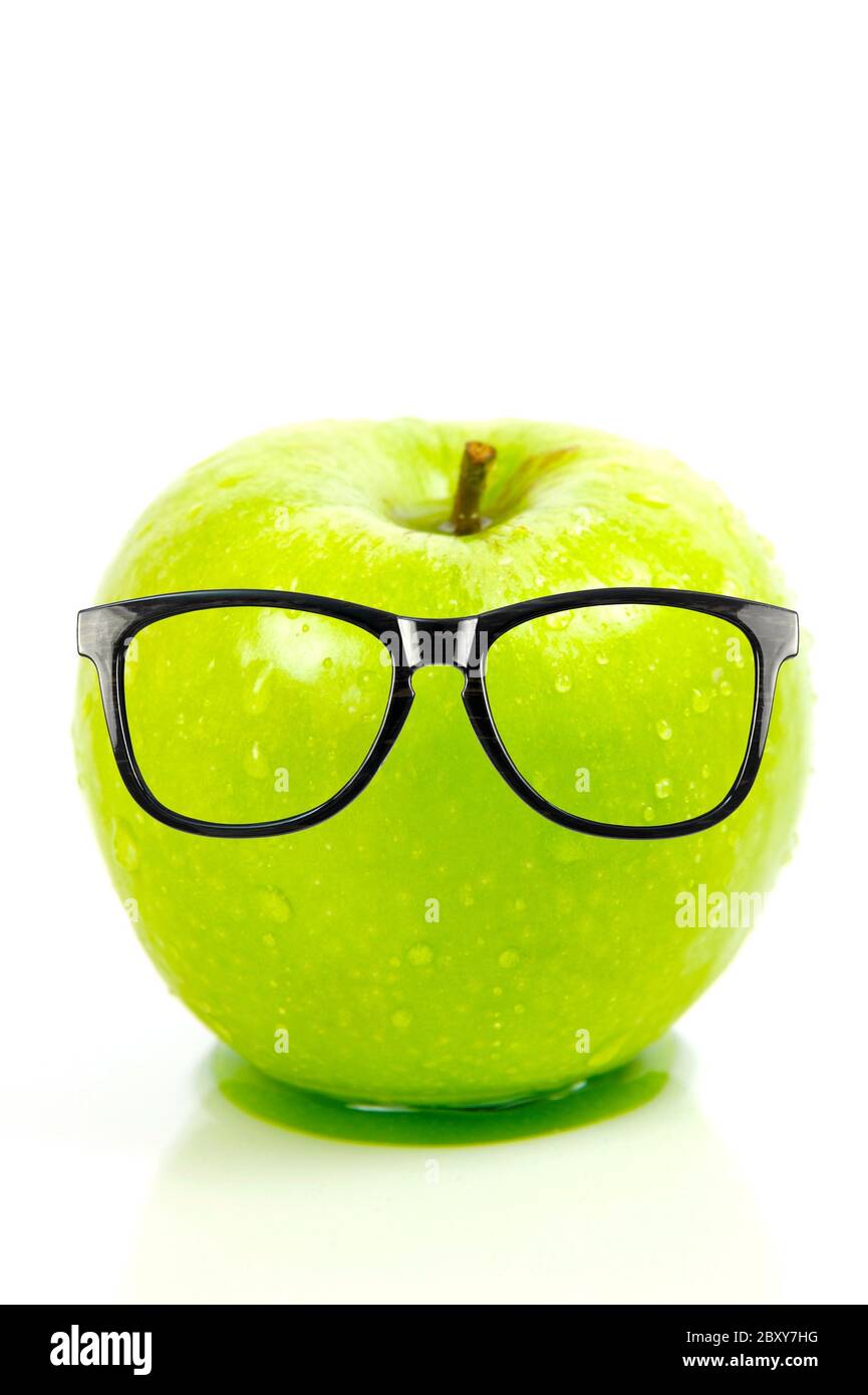 A green apple isolated against a white background Stock Photo
