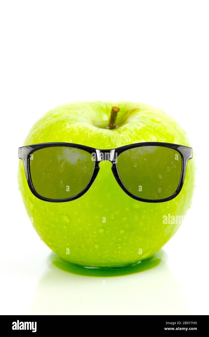 A green apple isolated against a white background Stock Photo