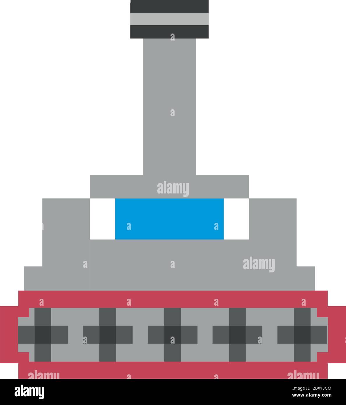 war tank vehicle 8 bits pixelated icon vector illustration design Stock Vector