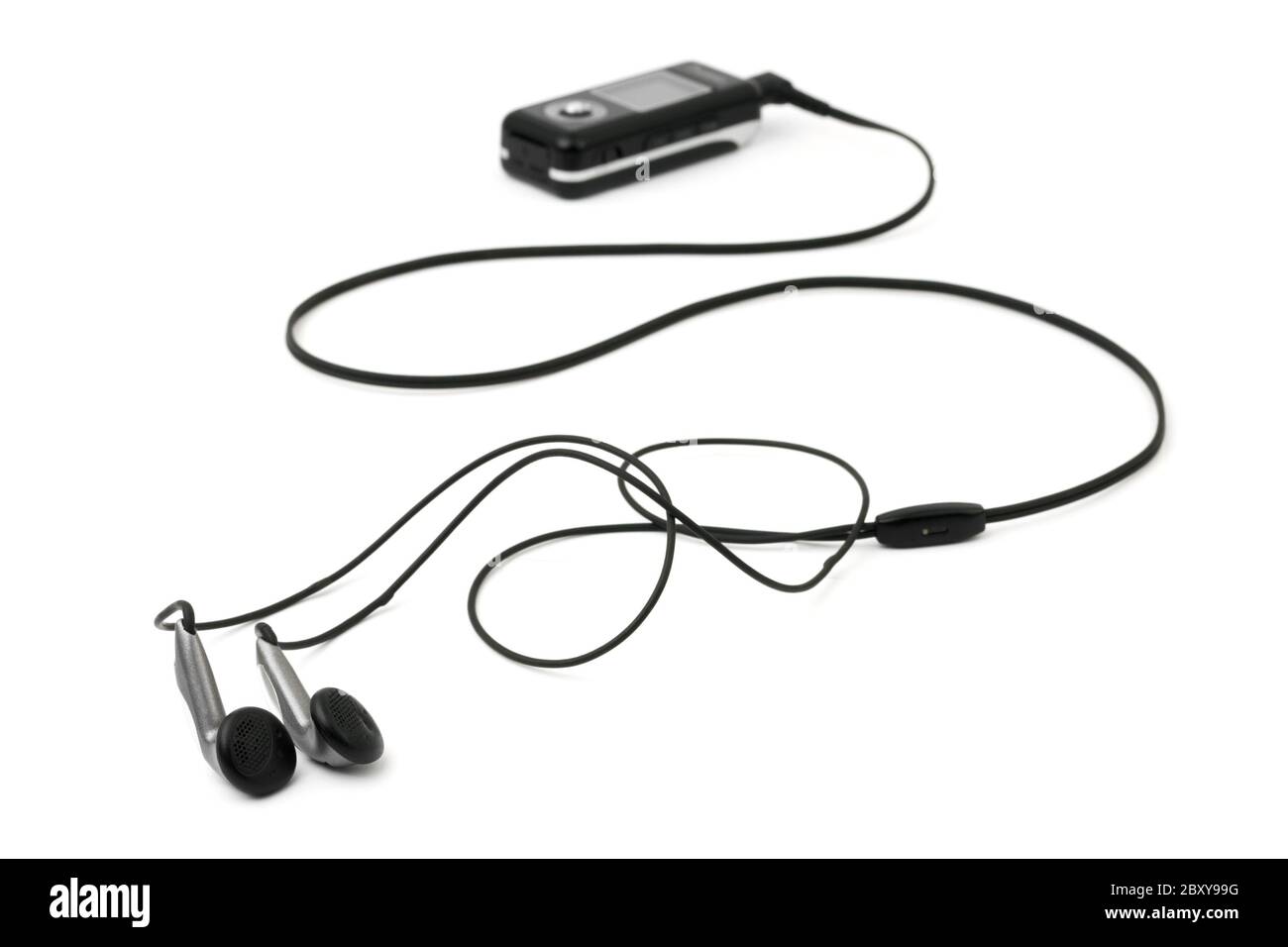MP3 player and earphones Stock Photo Alamy