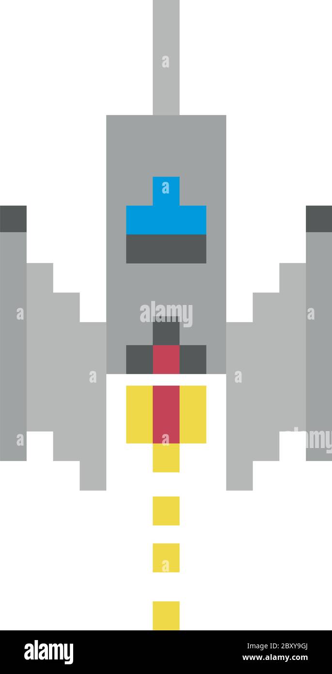 Space Ship Flying 8 Bits Pixelated Icon Vector Illustration Design Stock Vector Image Art Alamy