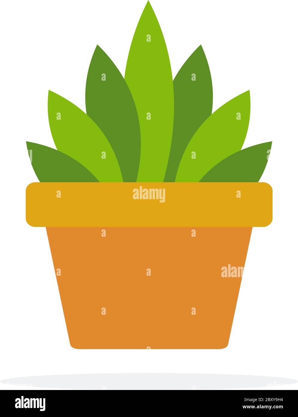 Indoor green plant in a pot vector flat isolated Stock Vector