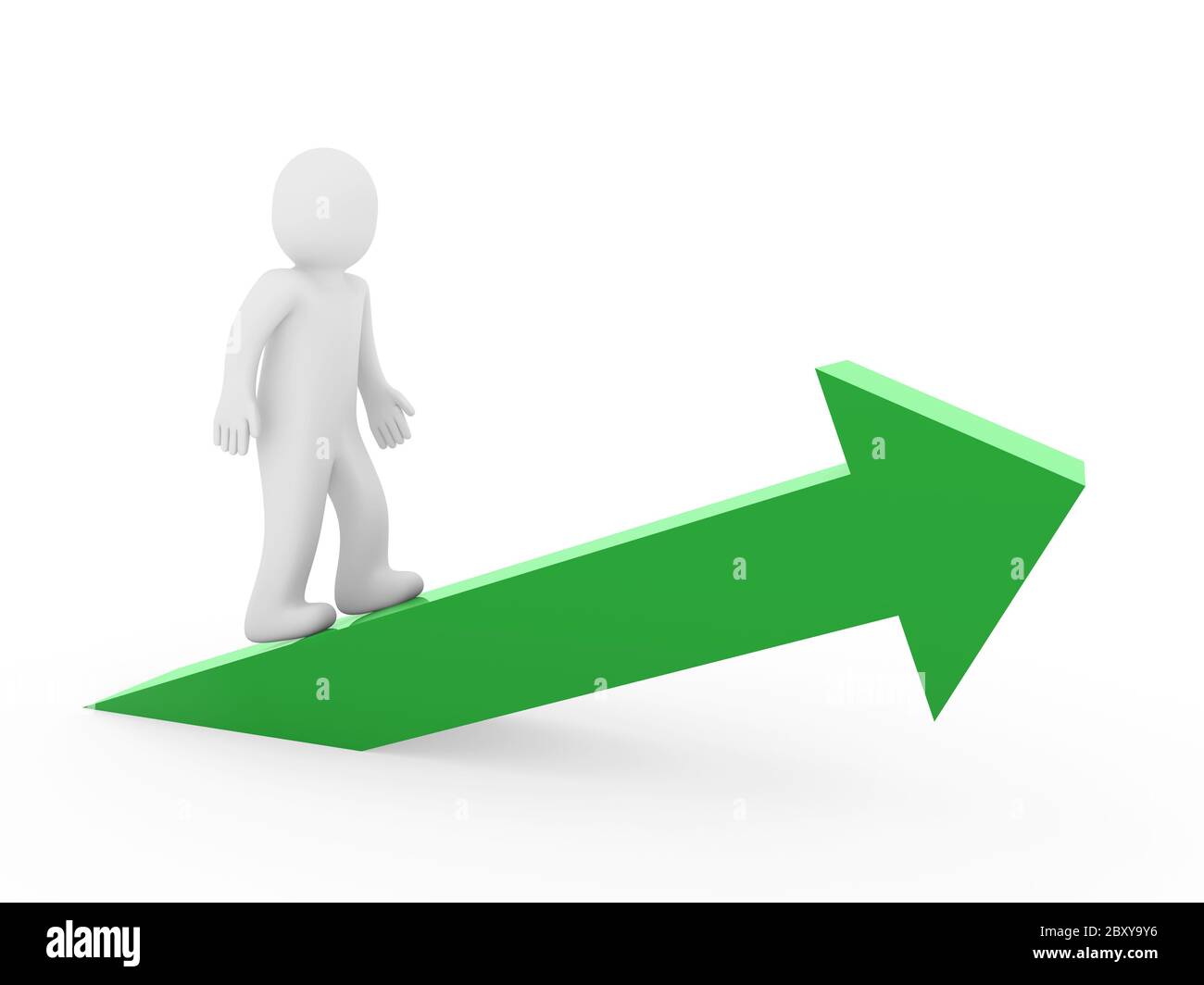 3d man arrow high green Stock Photo - Alamy