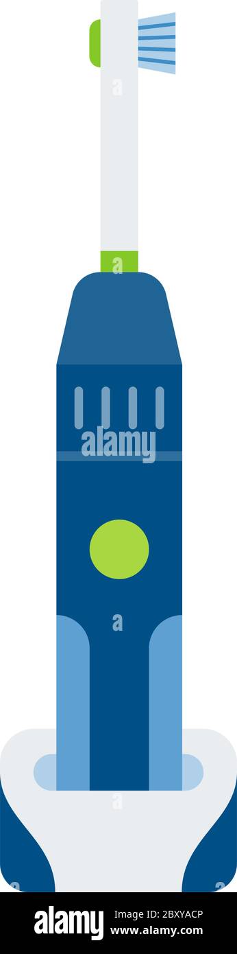 Electric toothbrush with station vector icon flat Stock Vector