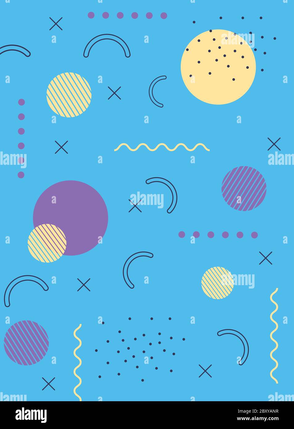 memphis abstract geometric texture 80s 90s style abstract blue ...