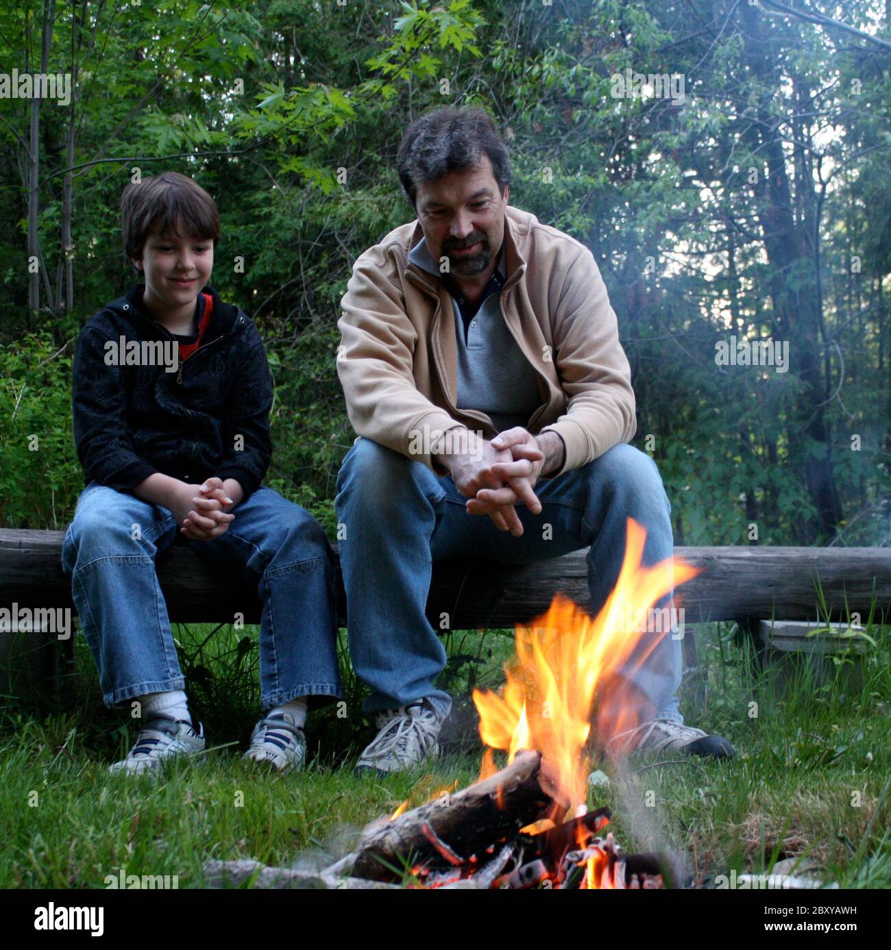 Father And Son Camping Night High Resolution Stock Photography And Images Alamy