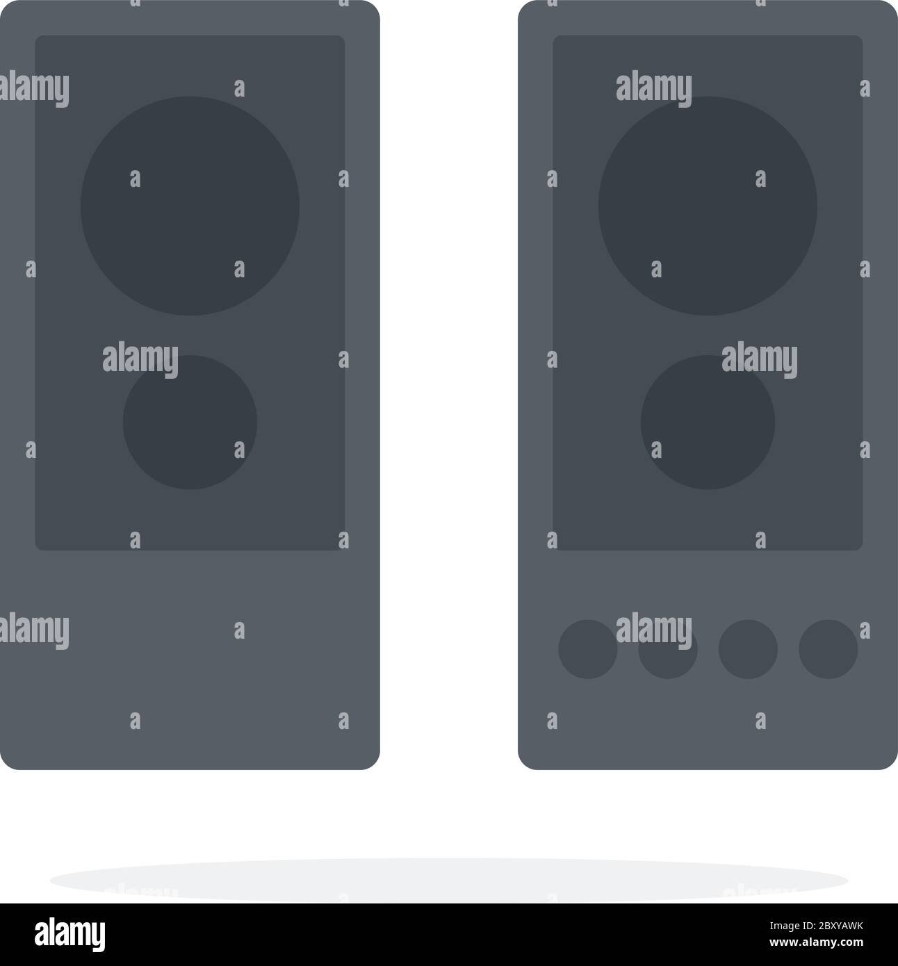 Black loudspeakers vector flat isolated Stock Vector