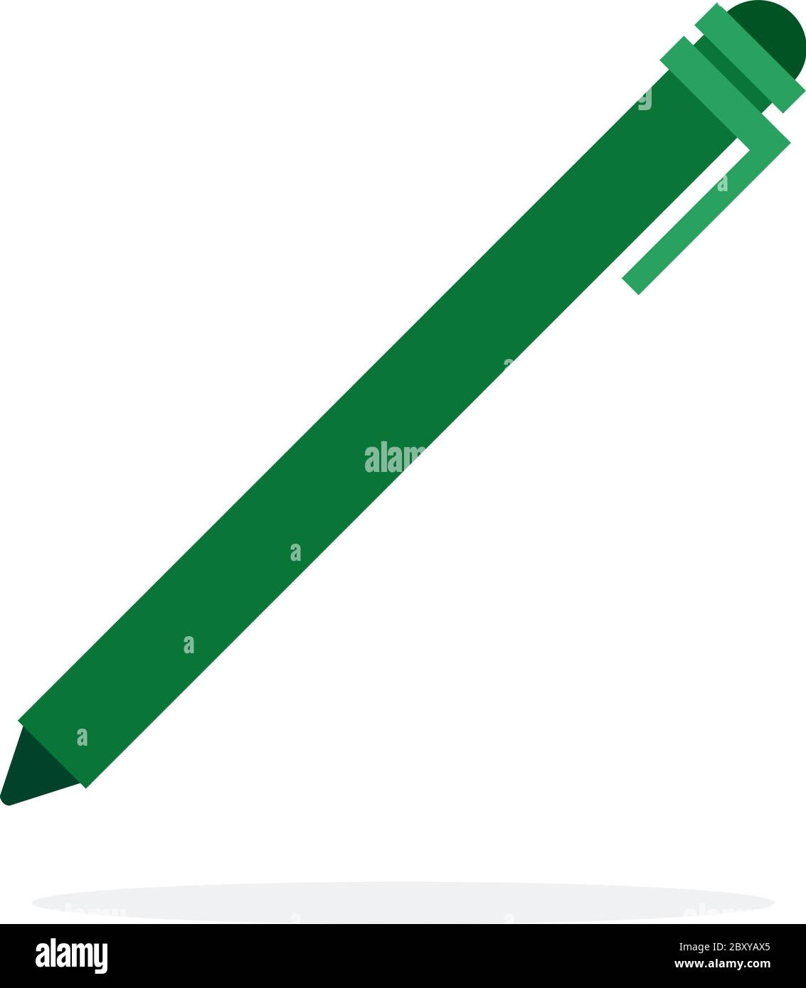 Green ball pen vector flat isolated Stock Vector