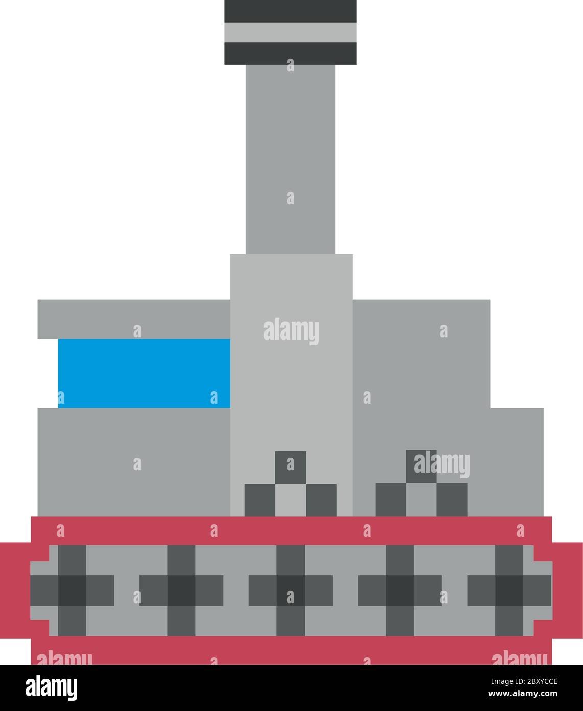 war tank vehicle 8 bits pixelated icon vector illustration design Stock Vector