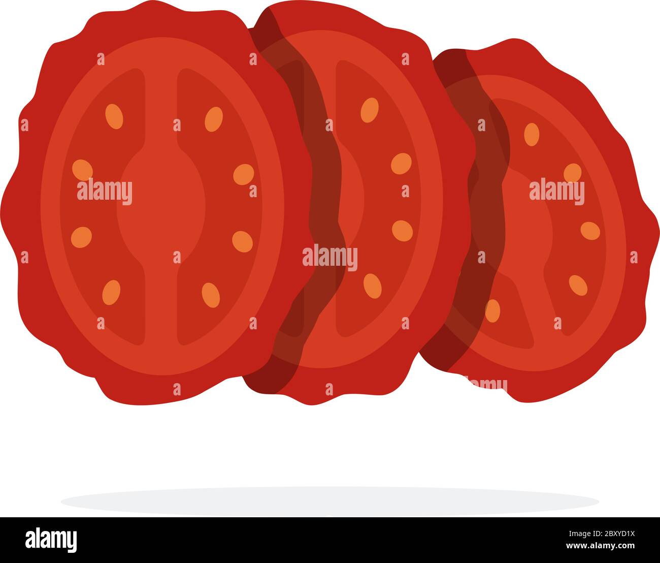 Slices of sun-dried tomatoes Stock Vector
