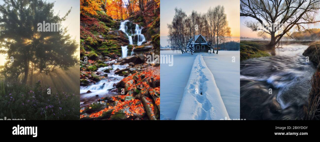 Seasons collage hi-res stock photography and images - Alamy