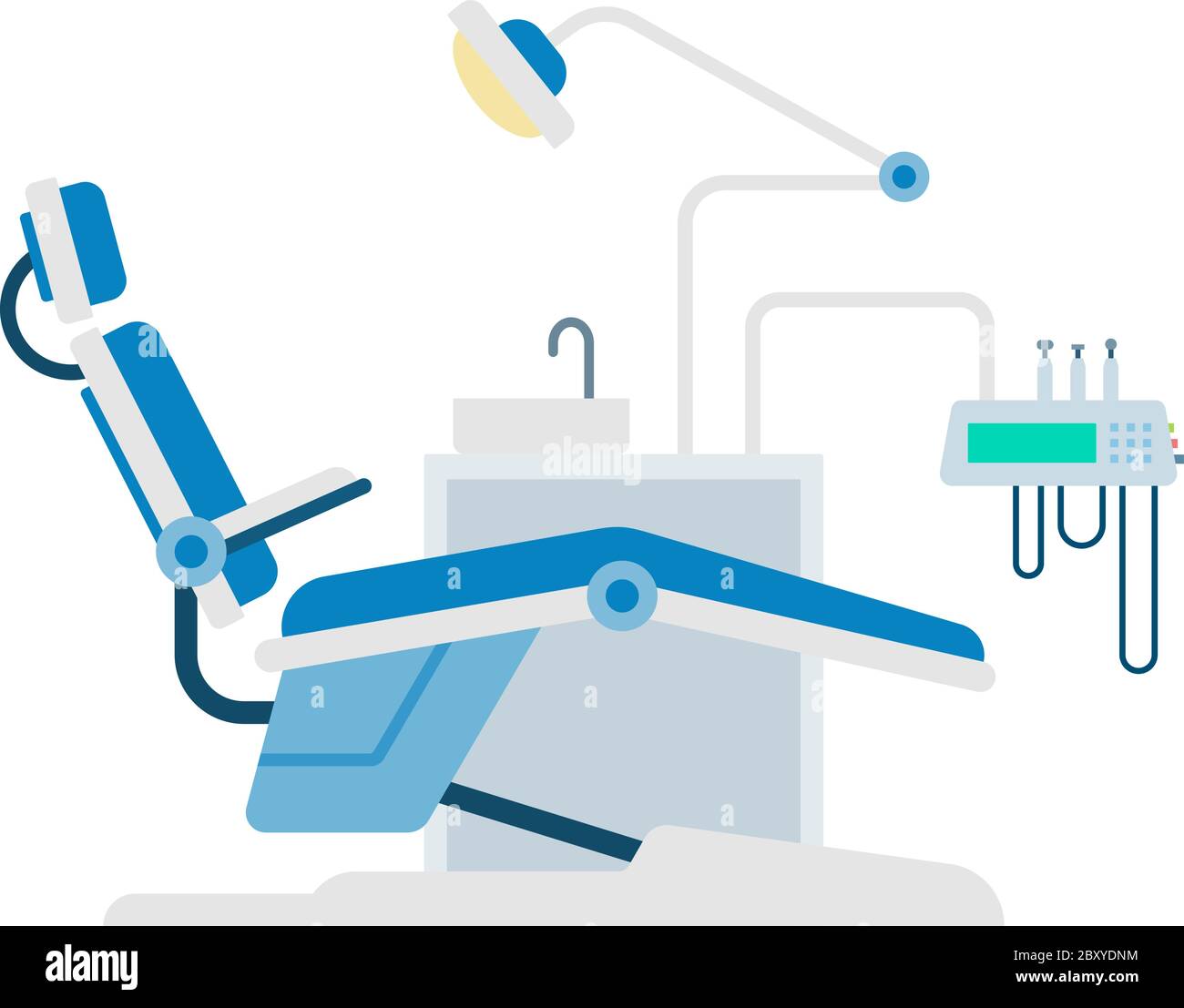 Dental workplace with tools vector icon flat isolated Stock Vector