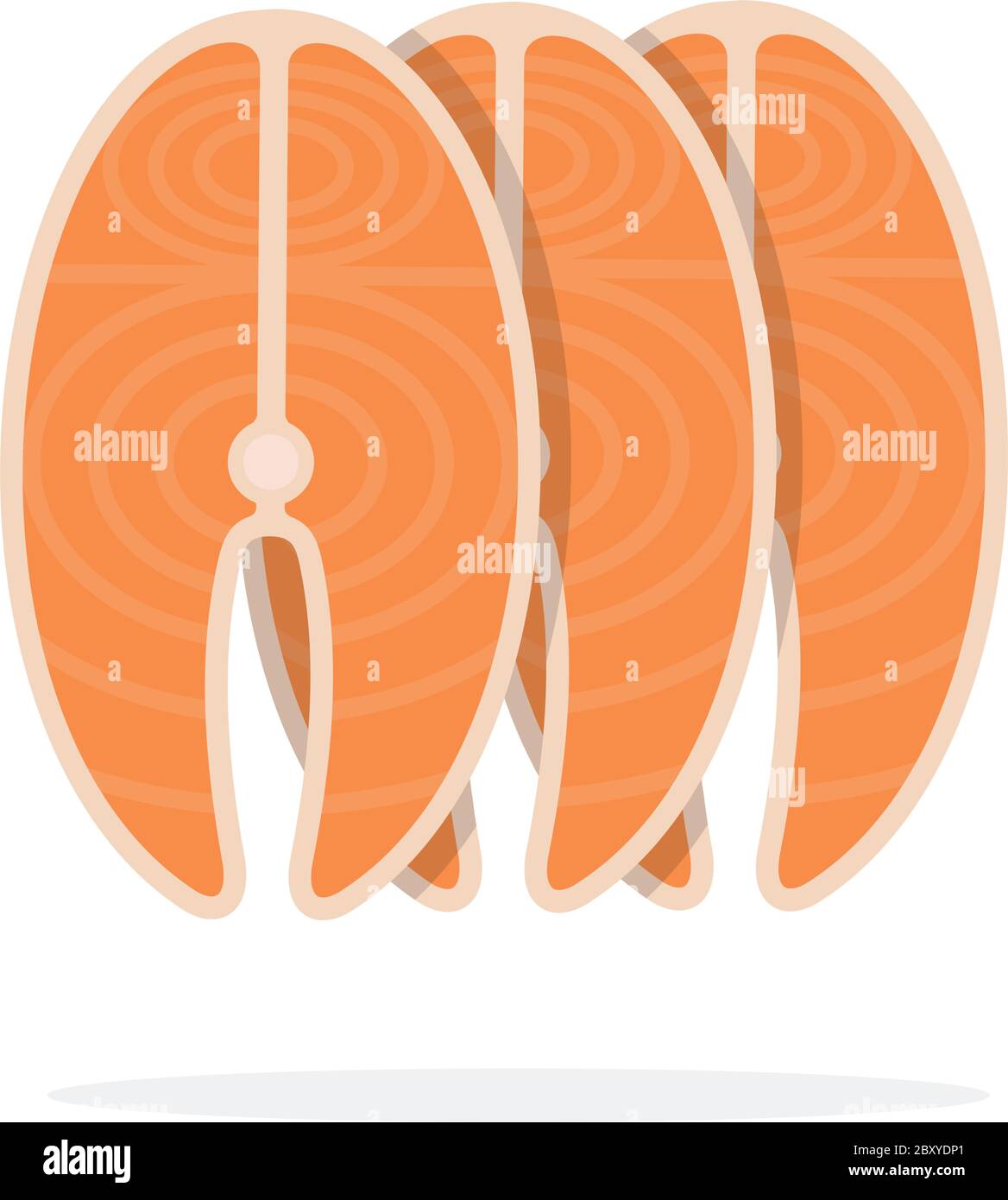 Part of uncooked salmon Stock Vector