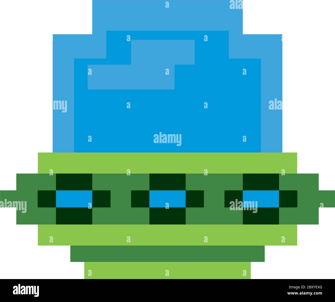 Ufo flying eight bits style Royalty Free Vector Image