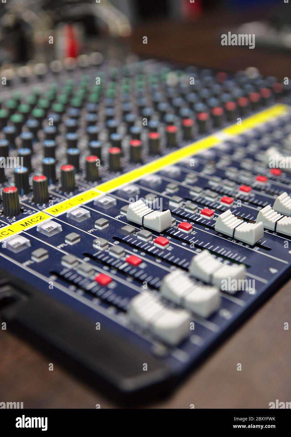 audio mixing console Stock Photo Alamy