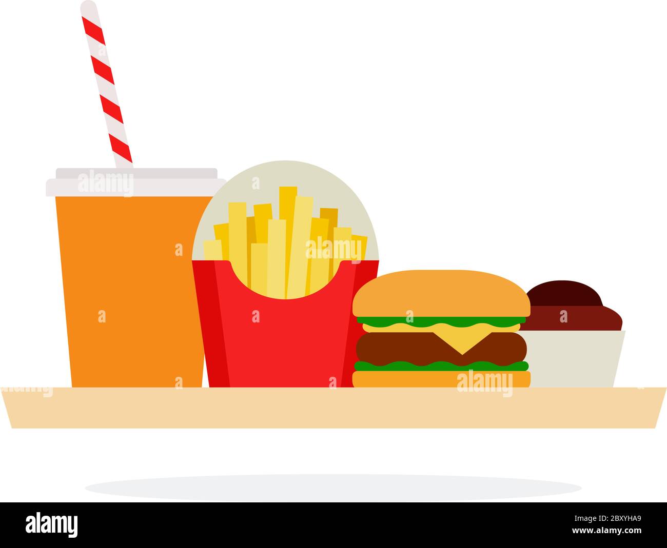 Fast food on a tray Stock Vector