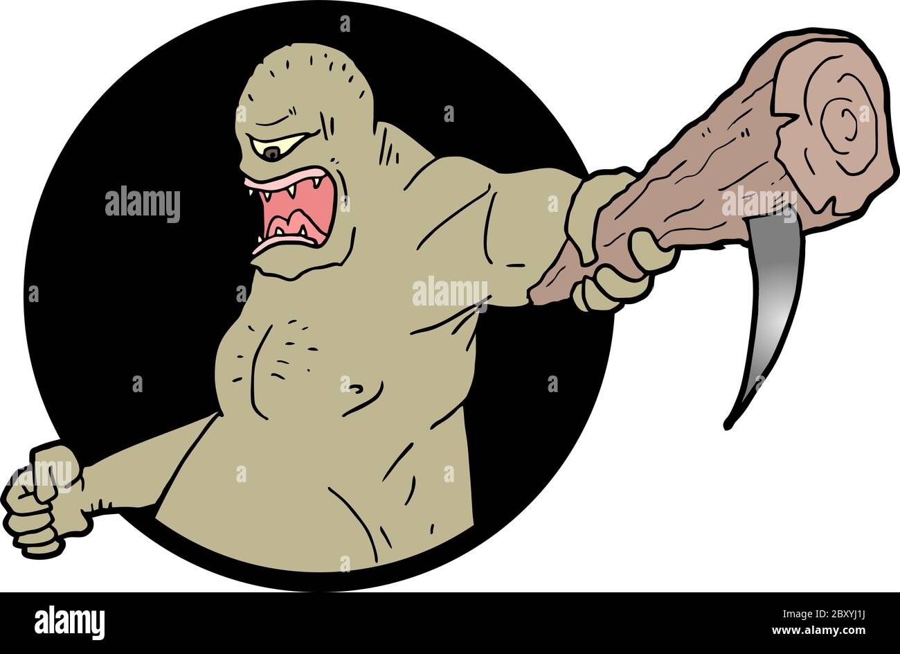 big ogre illustration Stock Vector