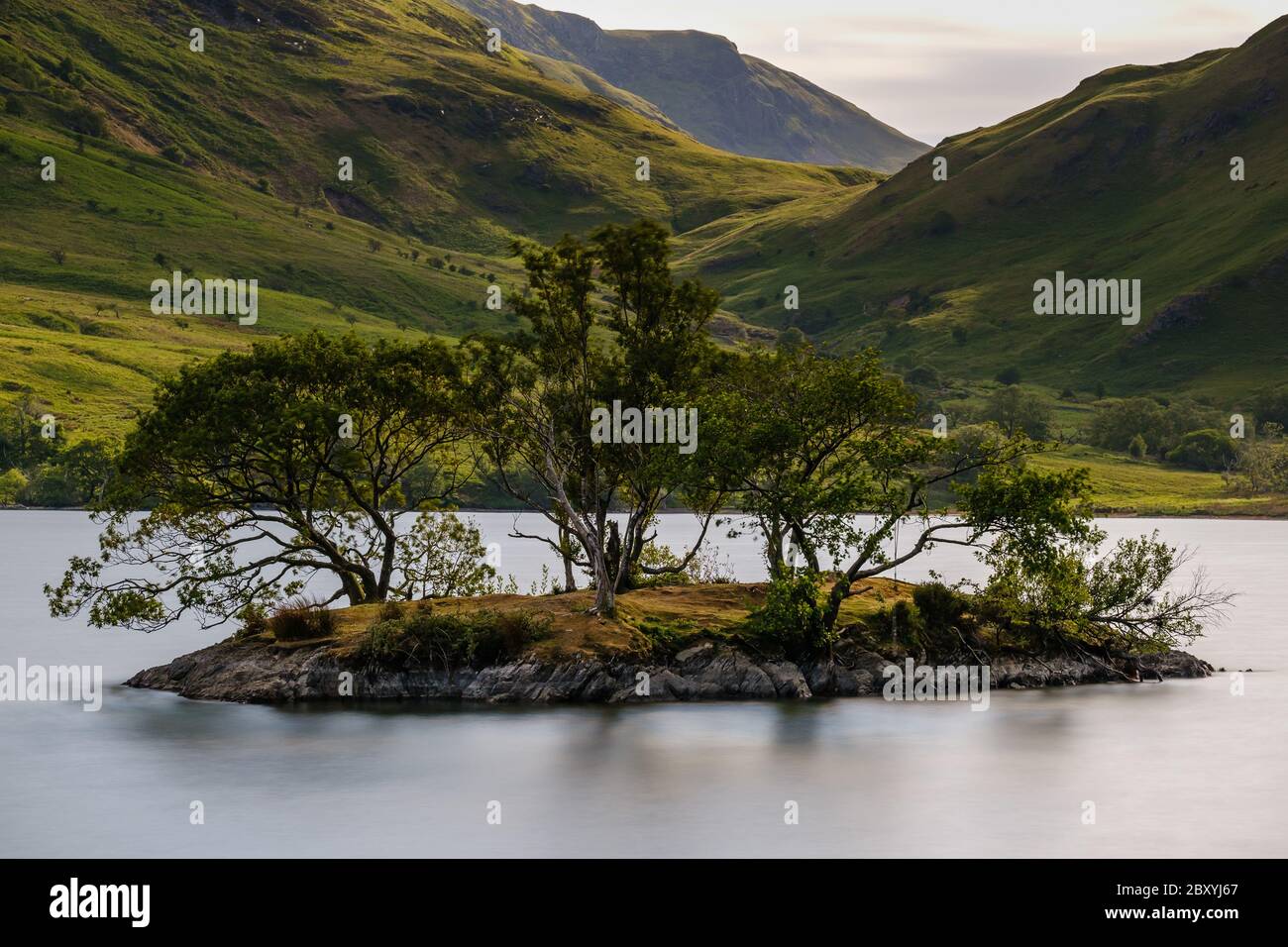 Woodhouse Islands, Crummock Water, Lake District, UK Stock Photo