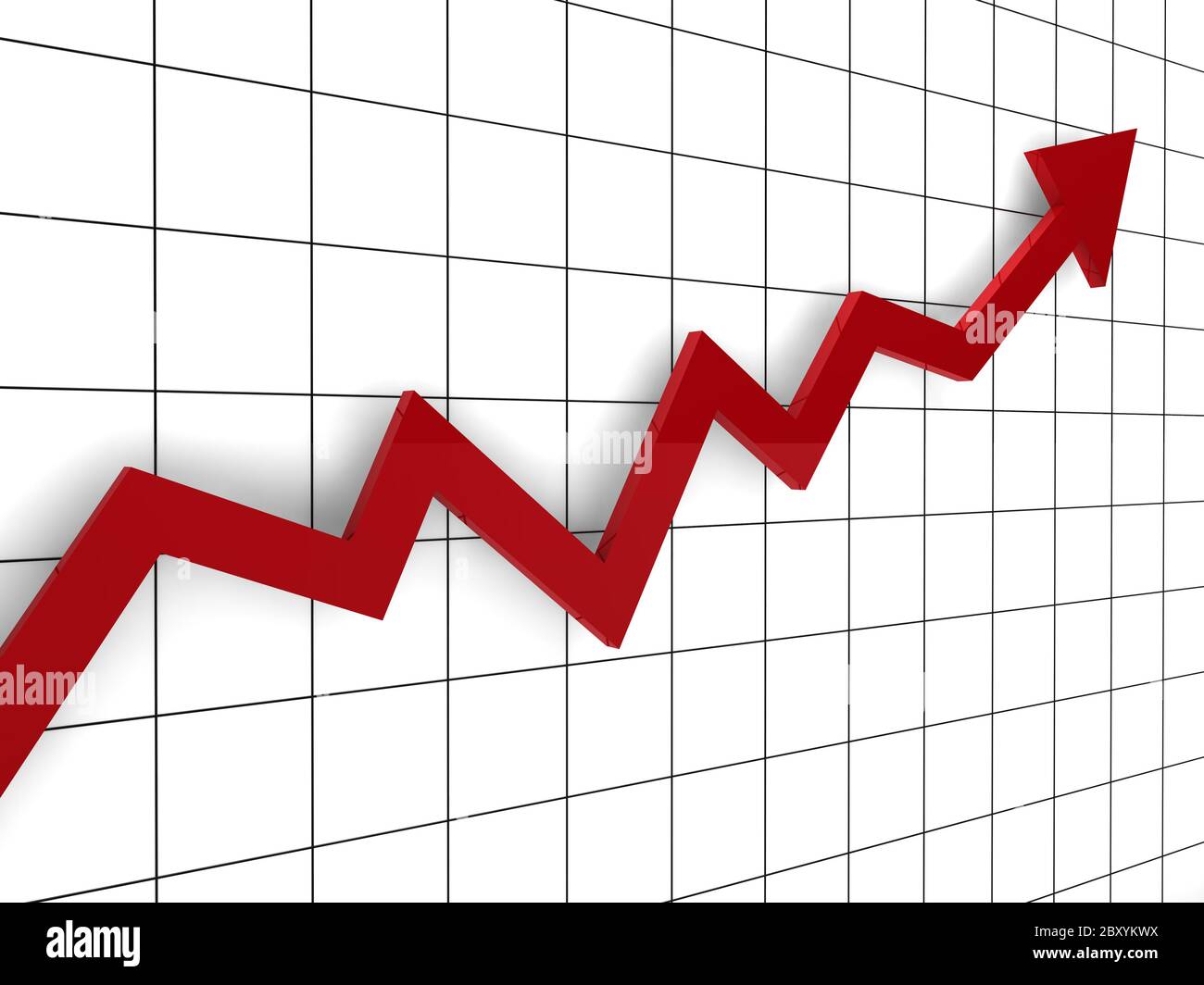 3d graph arrow red Stock Photo - Alamy