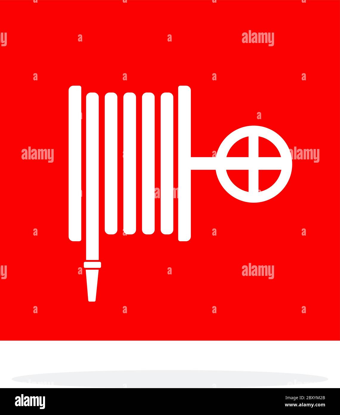 Fire hose wall plate flat isolated Stock Vector