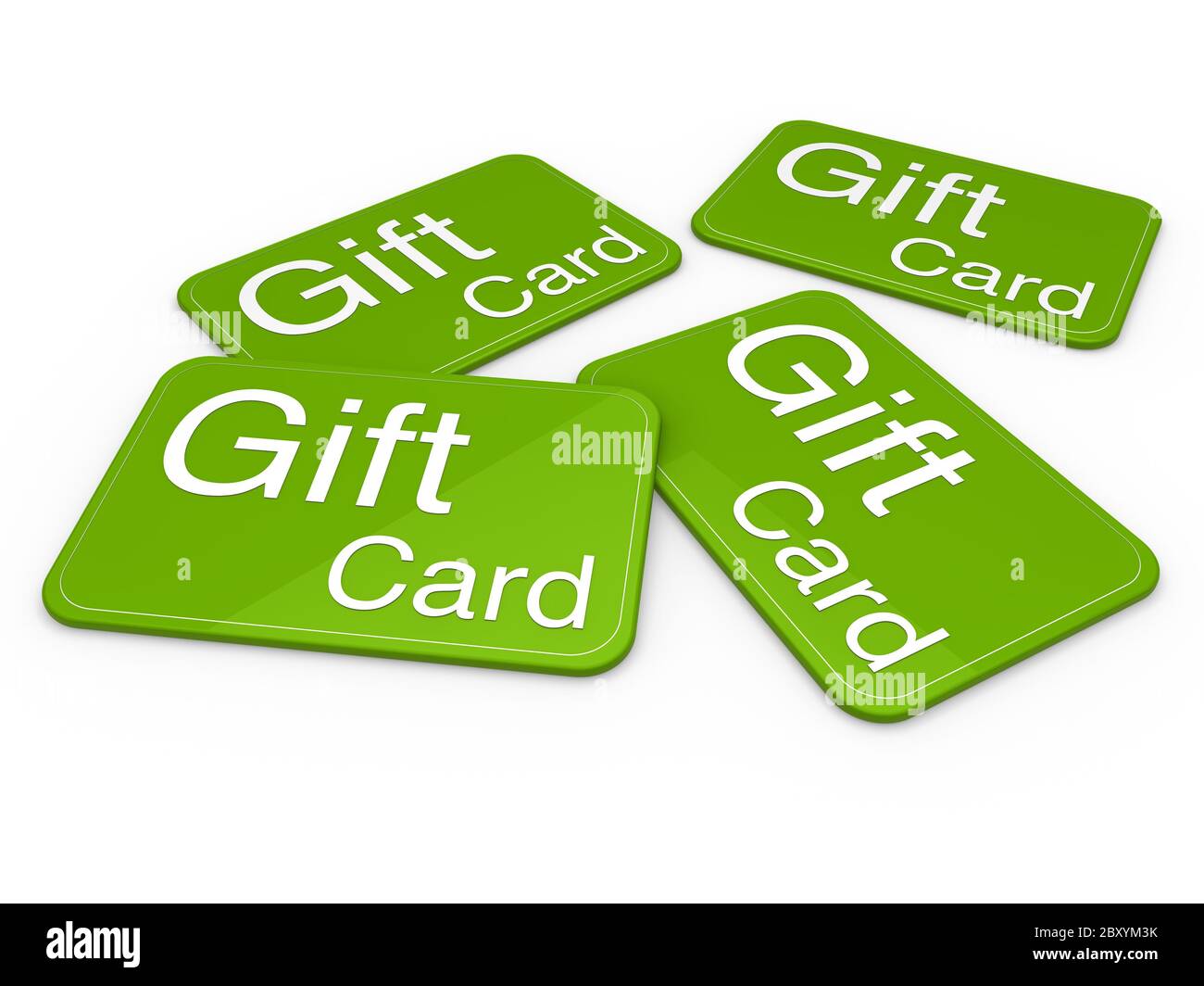 3d gift card green Stock Photo