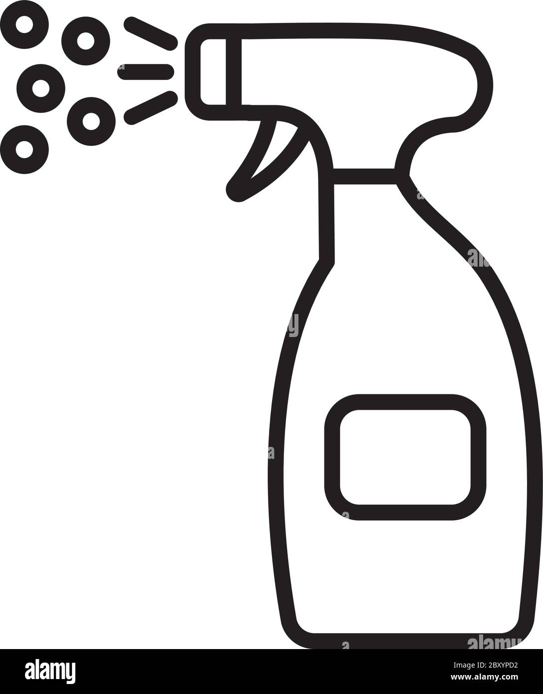 cleaning spray bottle icon over white background, line style, vector