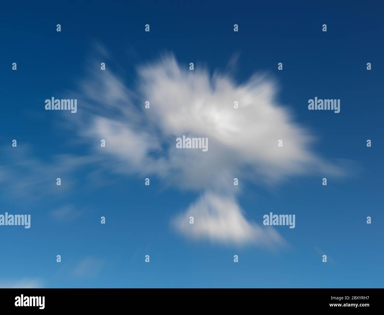 A morning shot of a cloudy blue sky in motion Stock Photo