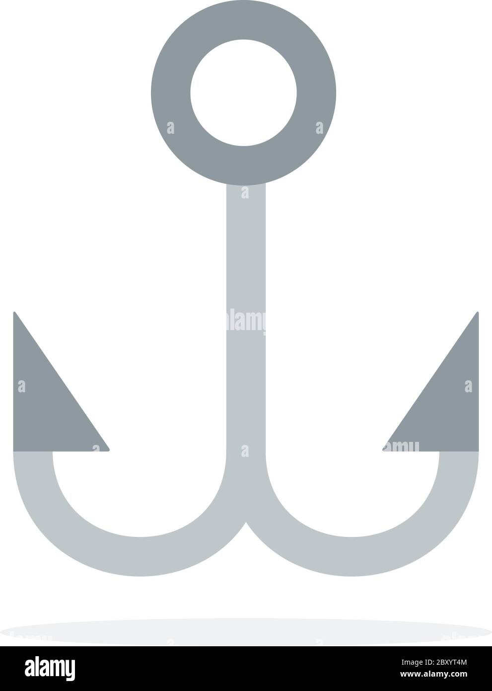 Double Hook for fishing flat isolated Stock Vector