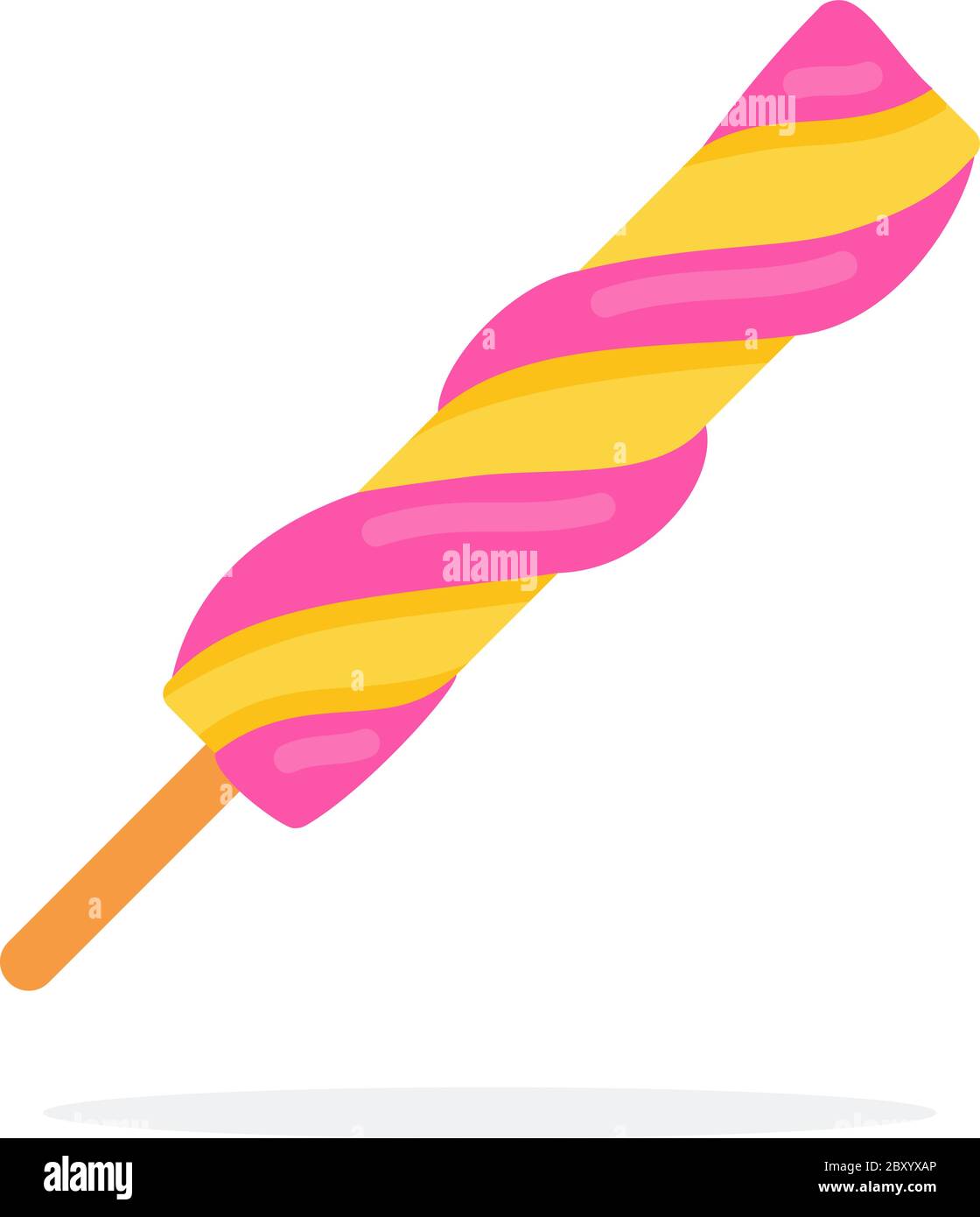 Fruit sorbet on a stick vector flat isolated Stock Vector