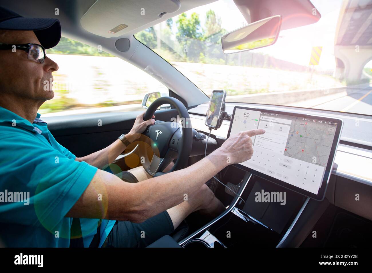 USA Maryland Tesla electric car Model Type Y SUV automobile being