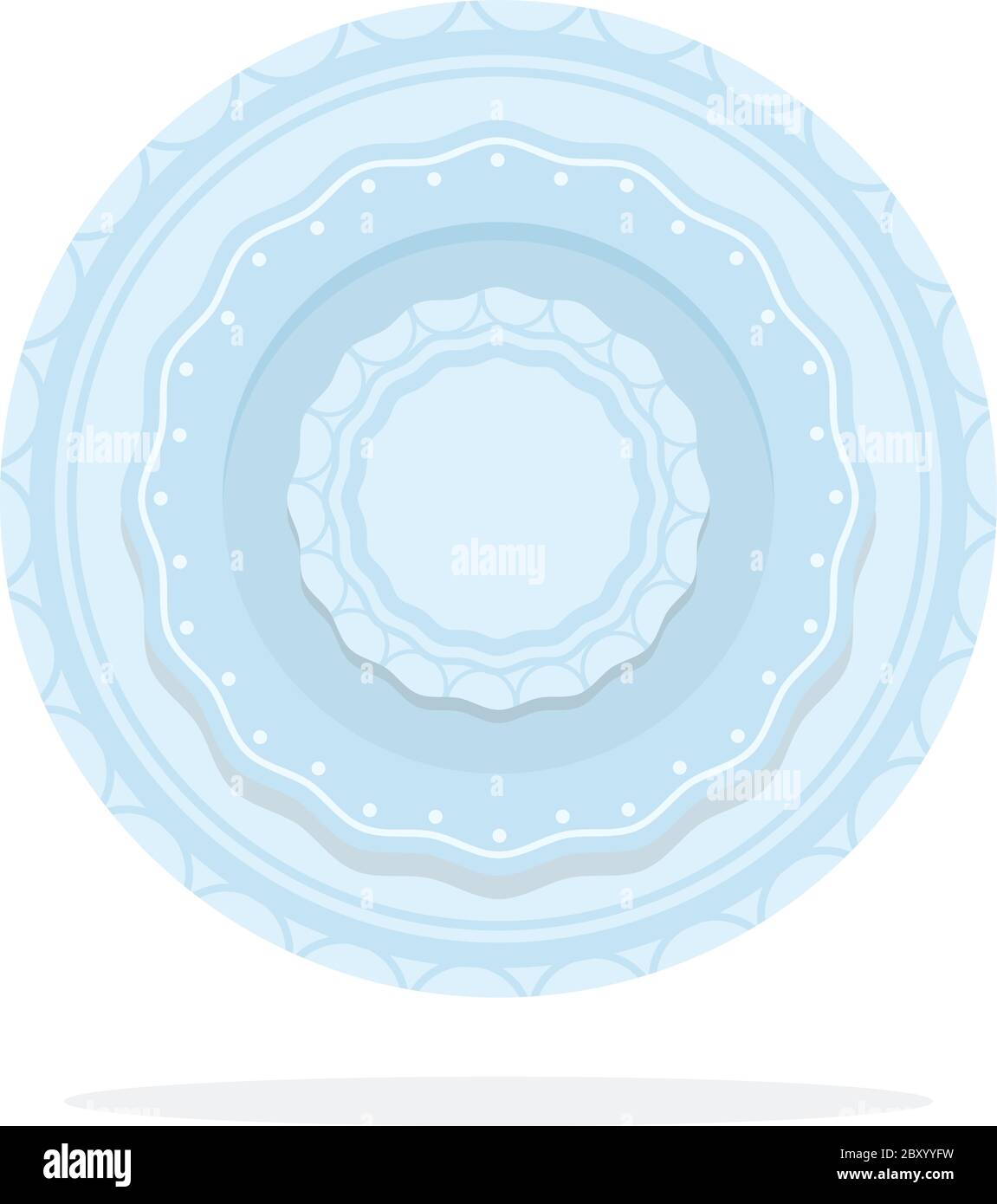 Table etiquette. Stack of serving plates of different sizes flat