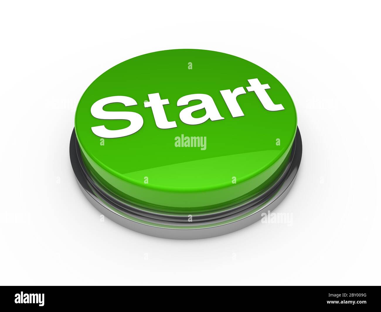 3d button start green Stock Photo