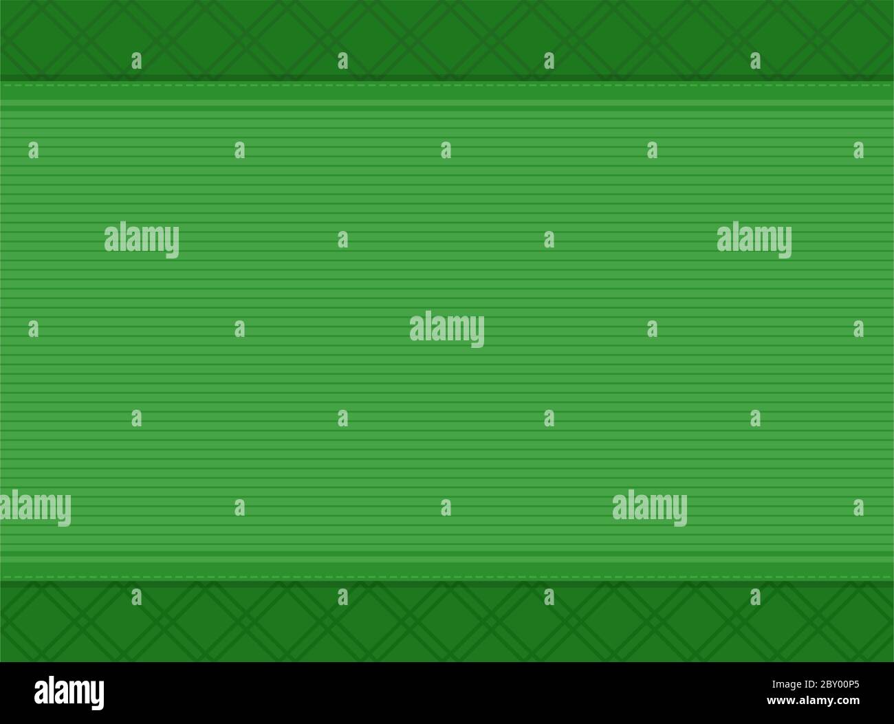 Rectangular green tablecloth with a pattern flat icon vector isolated. Stock Vector