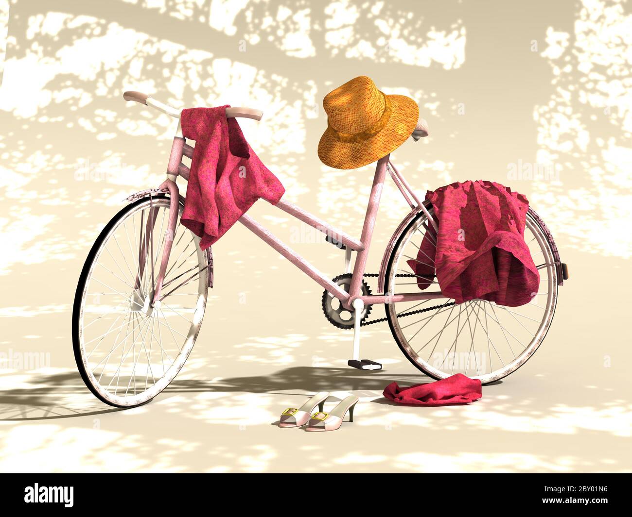 Bicycle with clothes Stock Photo Alamy