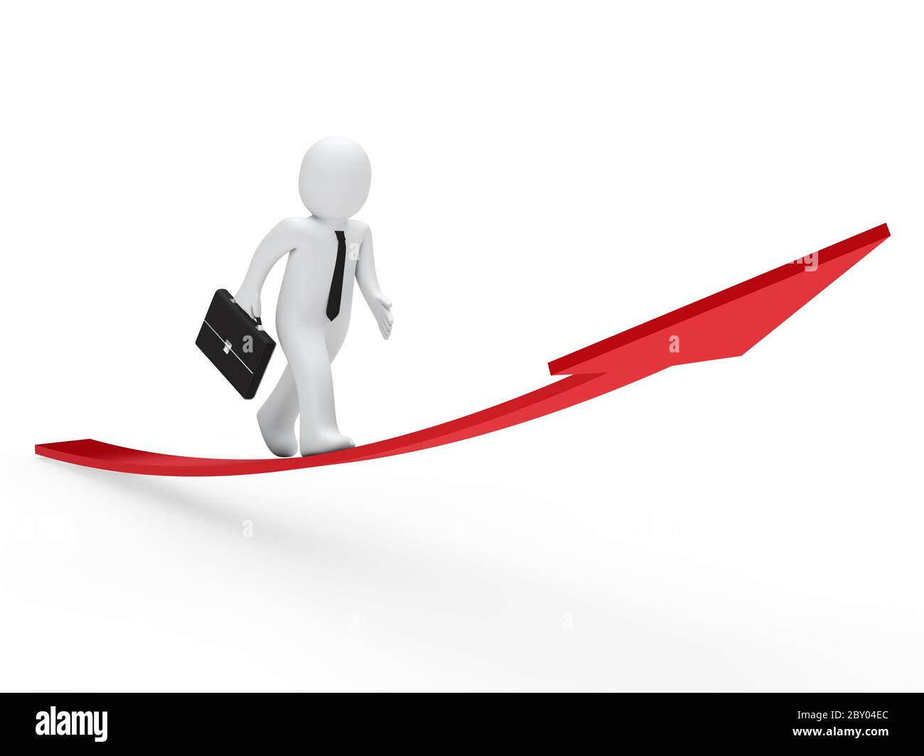 3d businessman run red arrow Stock Photo - Alamy