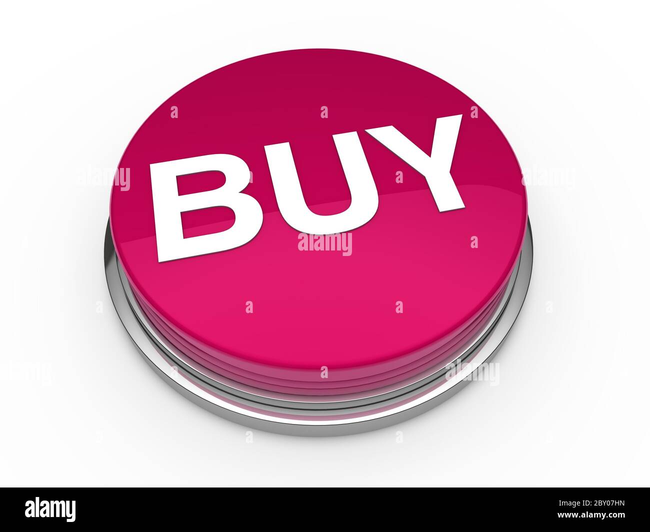 3d button buy pink Stock Photo