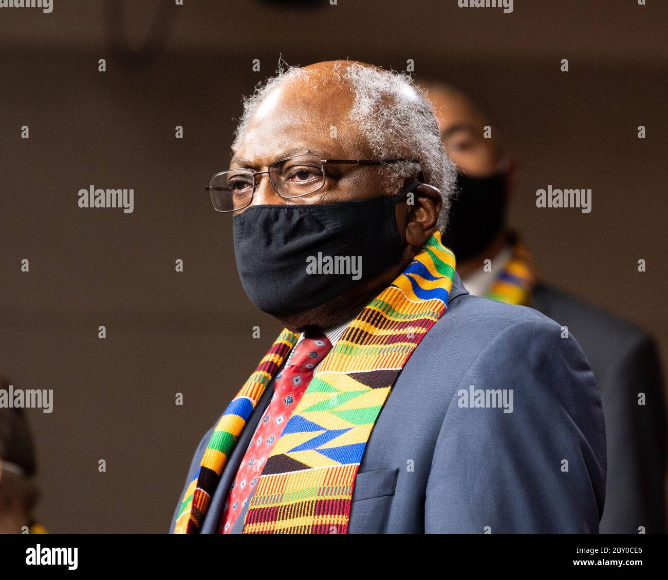 U.S. Representative Jim Clyburn (D-SC) attends a press conference with Congressional Democrats unveiling policing reform and equal justice legislation in Washington. Stock Photo