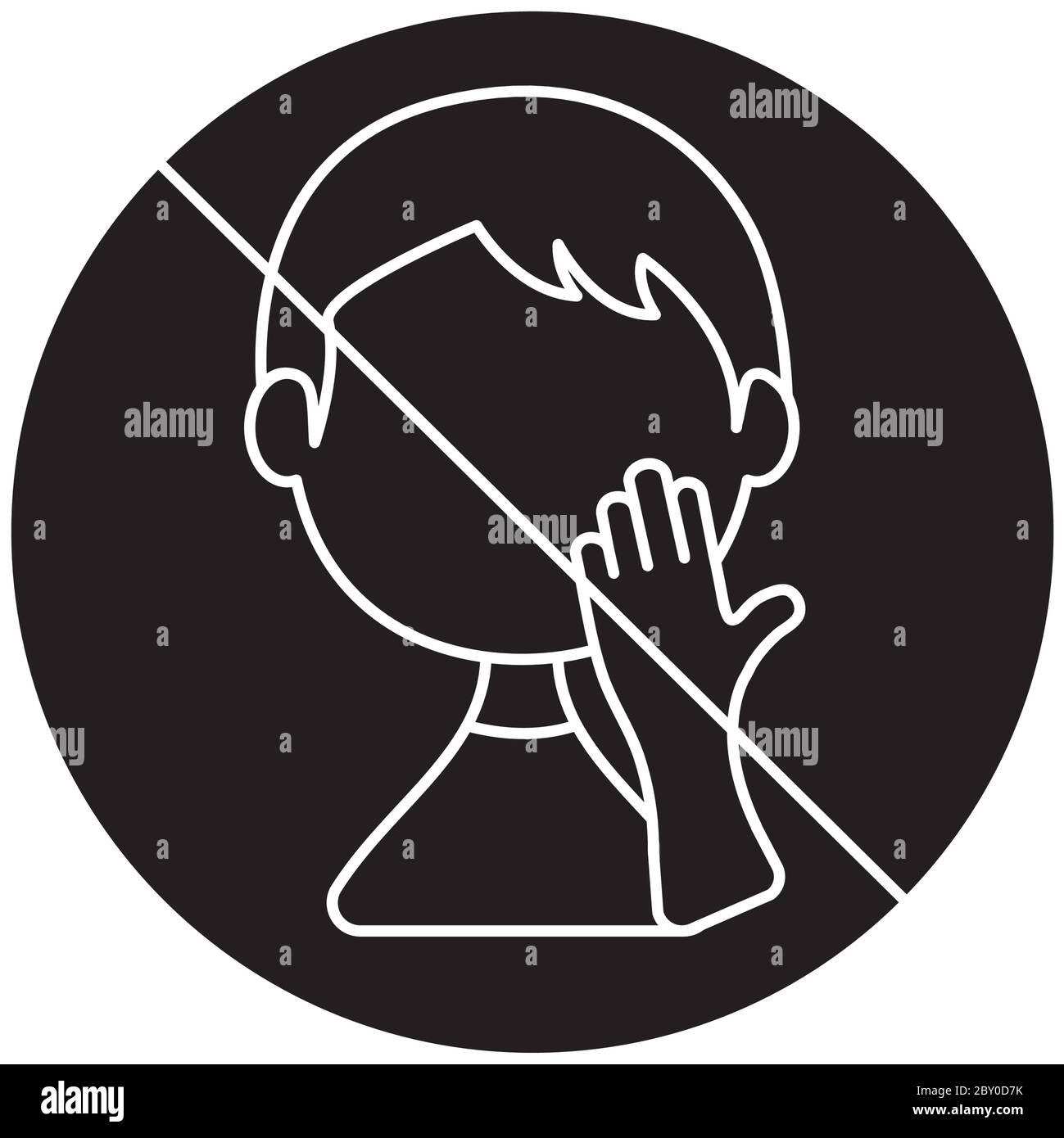 Prohibition of touching the face , forbidden signs with avatar man icon ...