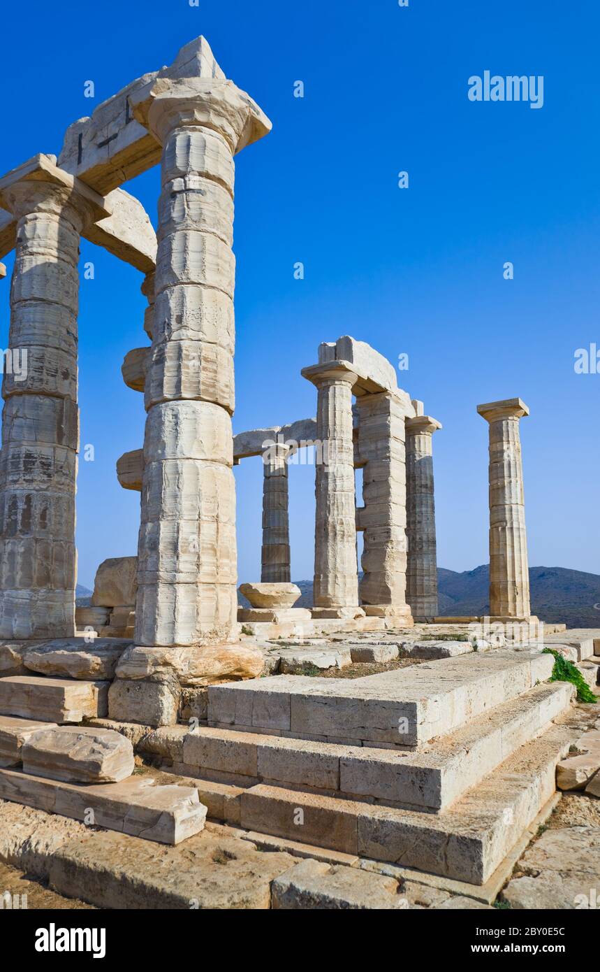 Poseidon Temple near Athens, Greece Stock Photo