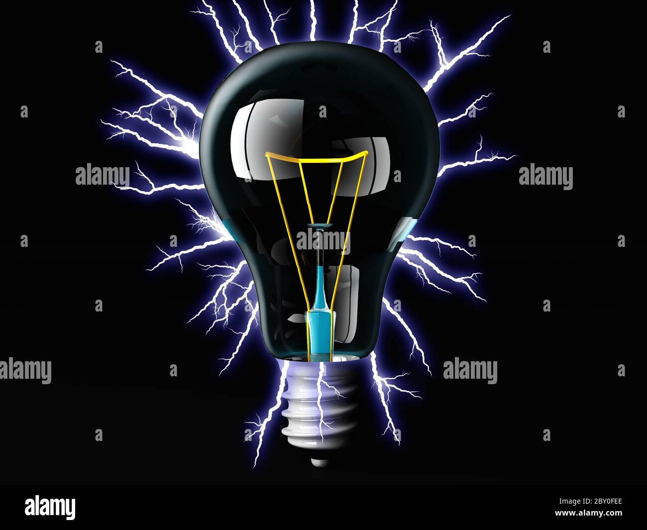 incandescent light bulb and electric arc Stock Photo Alamy