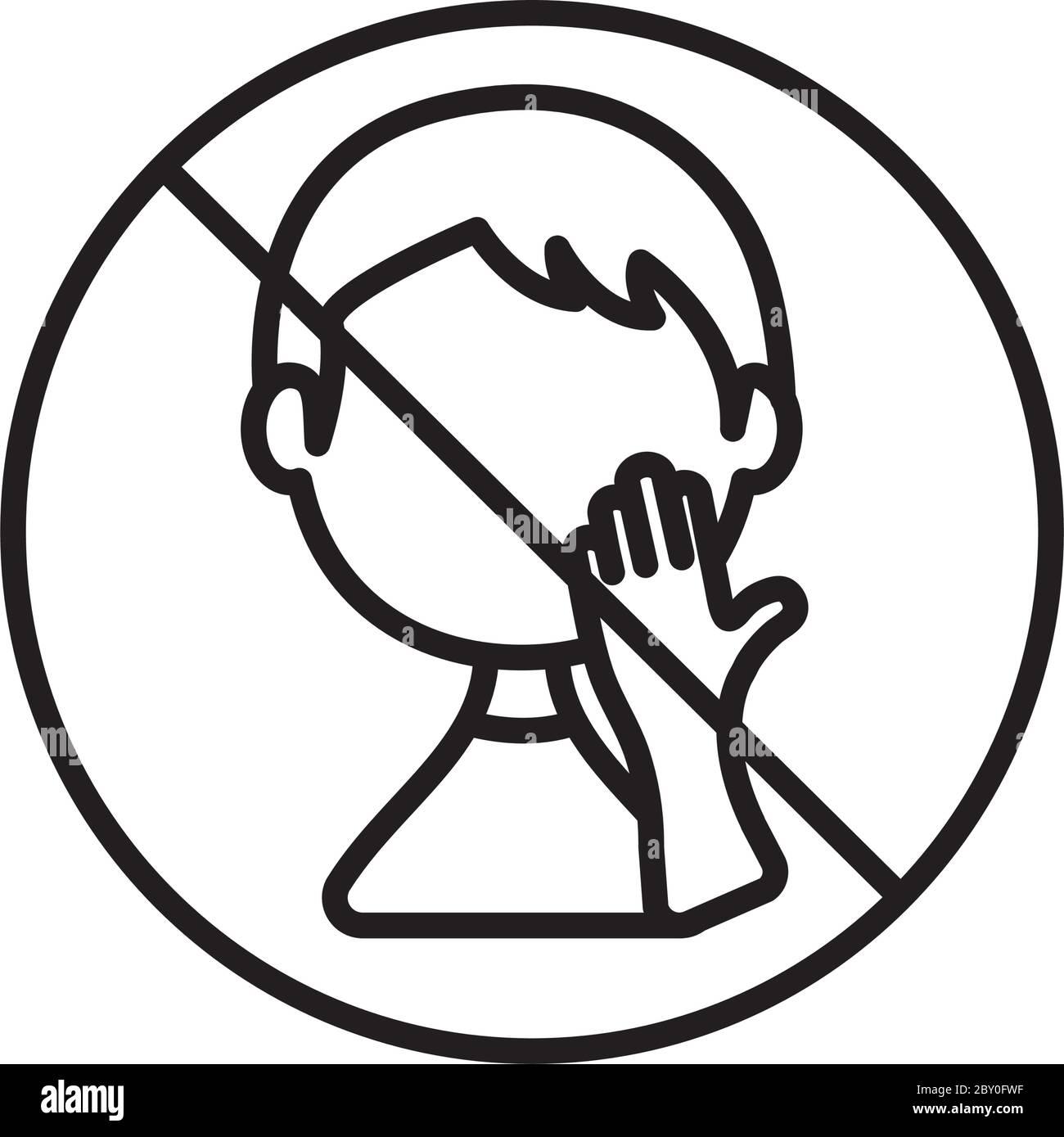 Prohibition of touching the face , forbidden signs with avatar man icon ...
