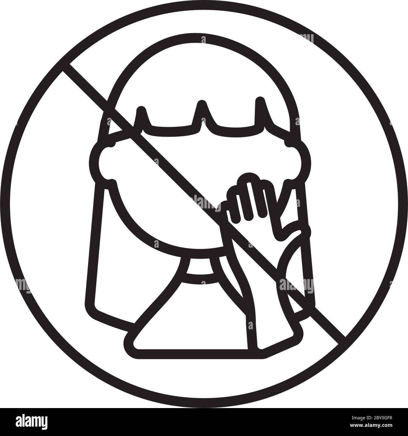 Prohibition of touching the face , forbidden signs with avatar woman ...