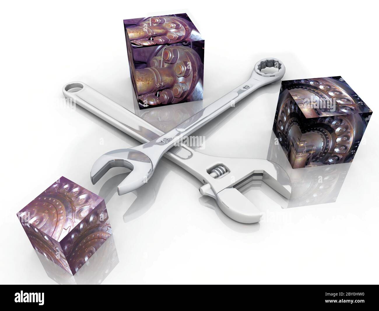 adjustable wrench on white background Stock Photo - Alamy