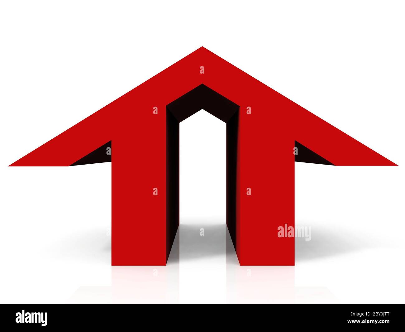 the logo shaped red home Stock Photo