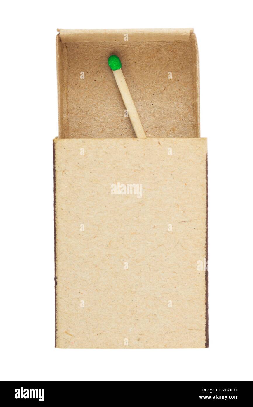 Matchbox and last match Stock Photo