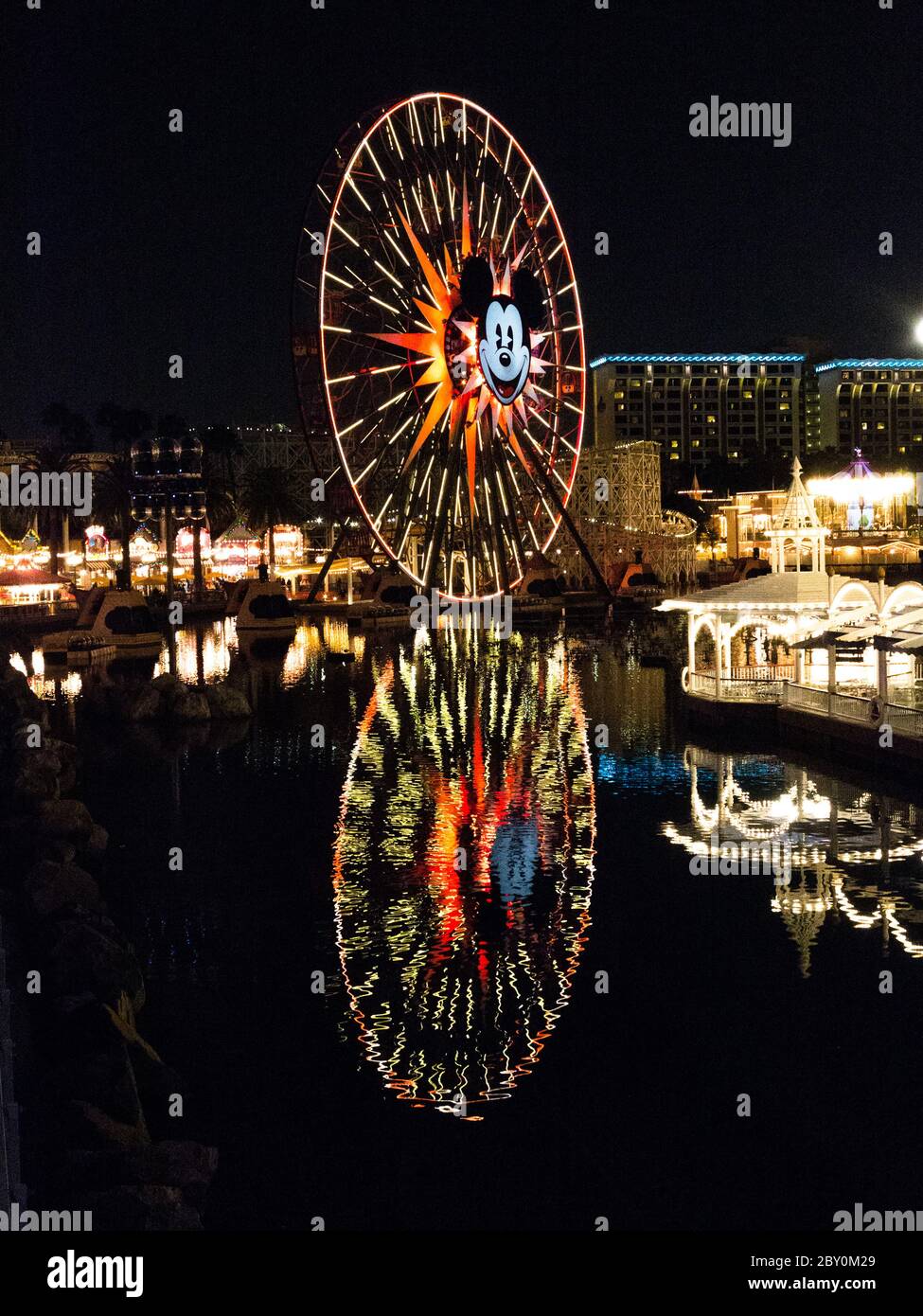 ANAHEIM, CALIFORNIA - December 1st, 2016 - Mickey's Fun Wheel which was changed to Pixar Pal-A-Round on June 23rd, 2018 Stock Photo