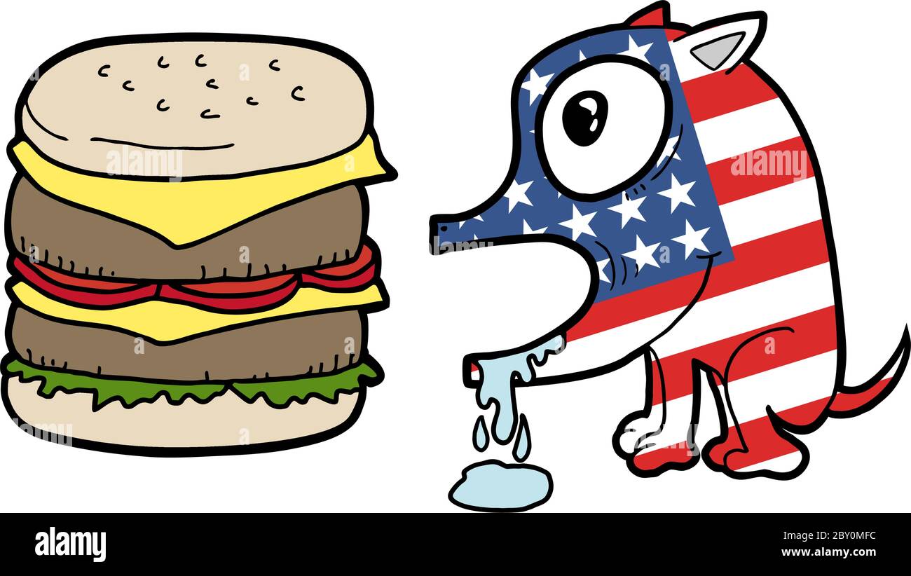 American burger dog Stock Vector
