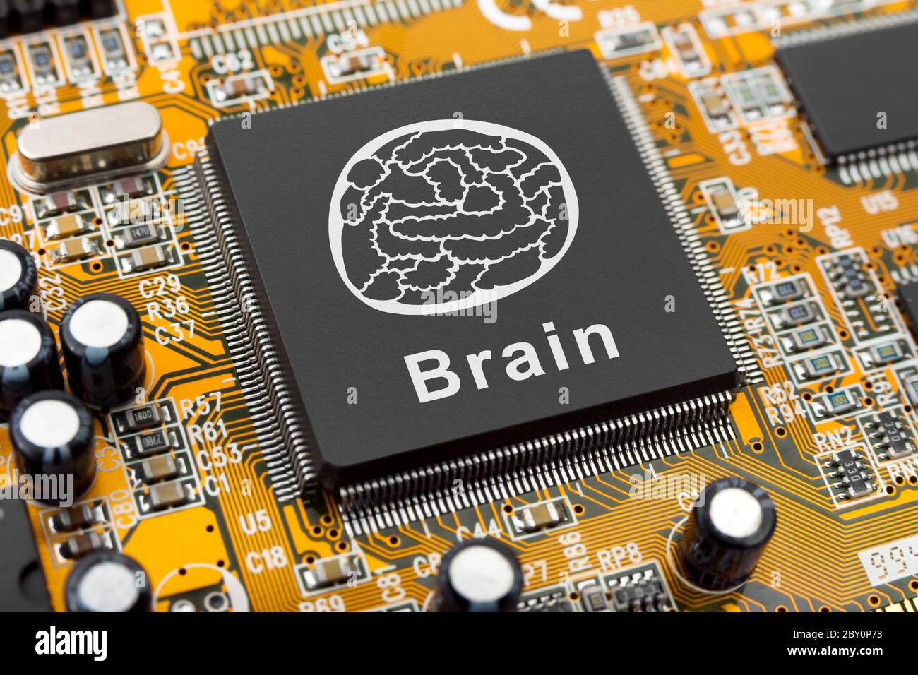 Brain chip internet hi-res stock photography and images - Alamy