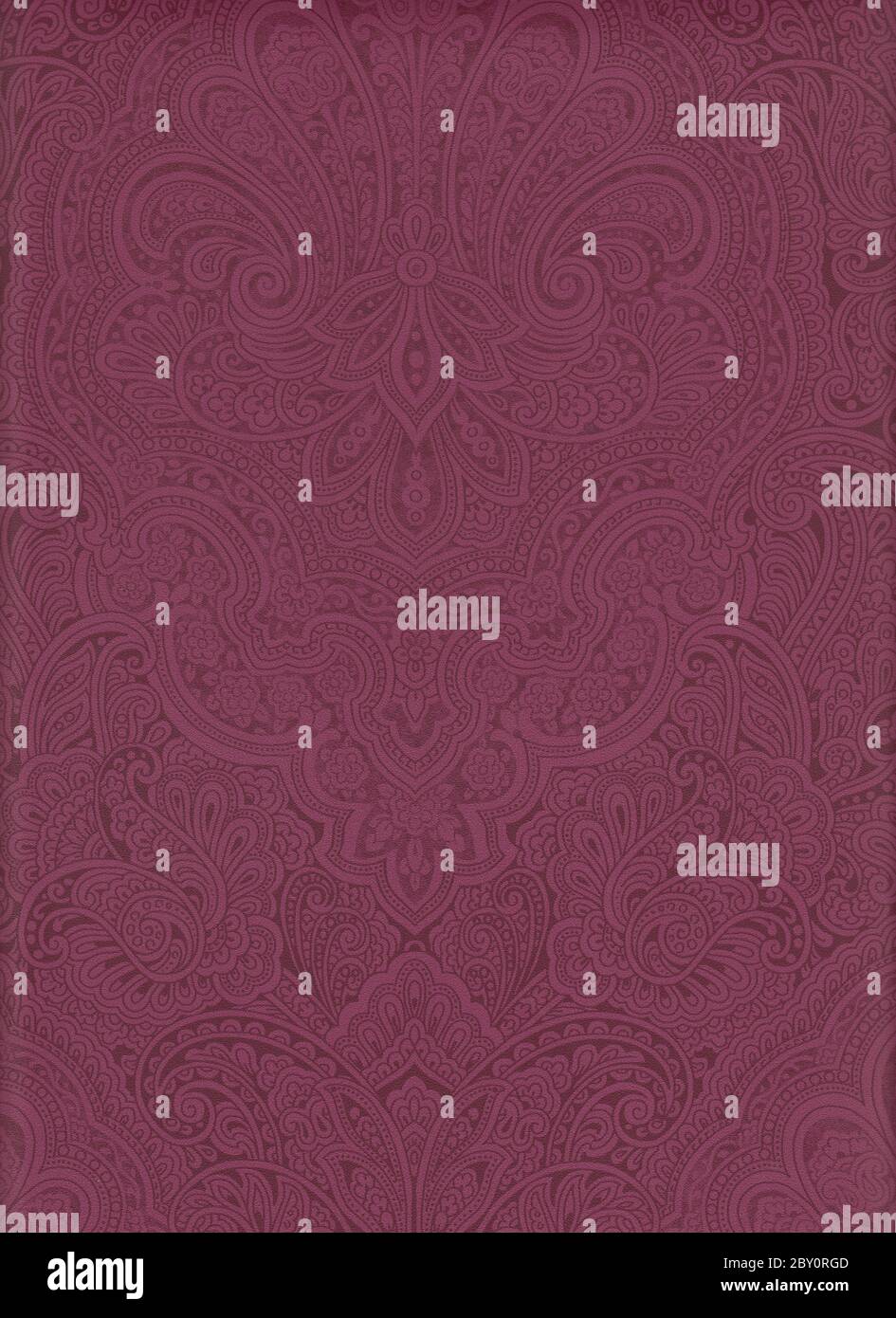 Boho fabric by the yard ''Burgundy Eastern cucumbers 